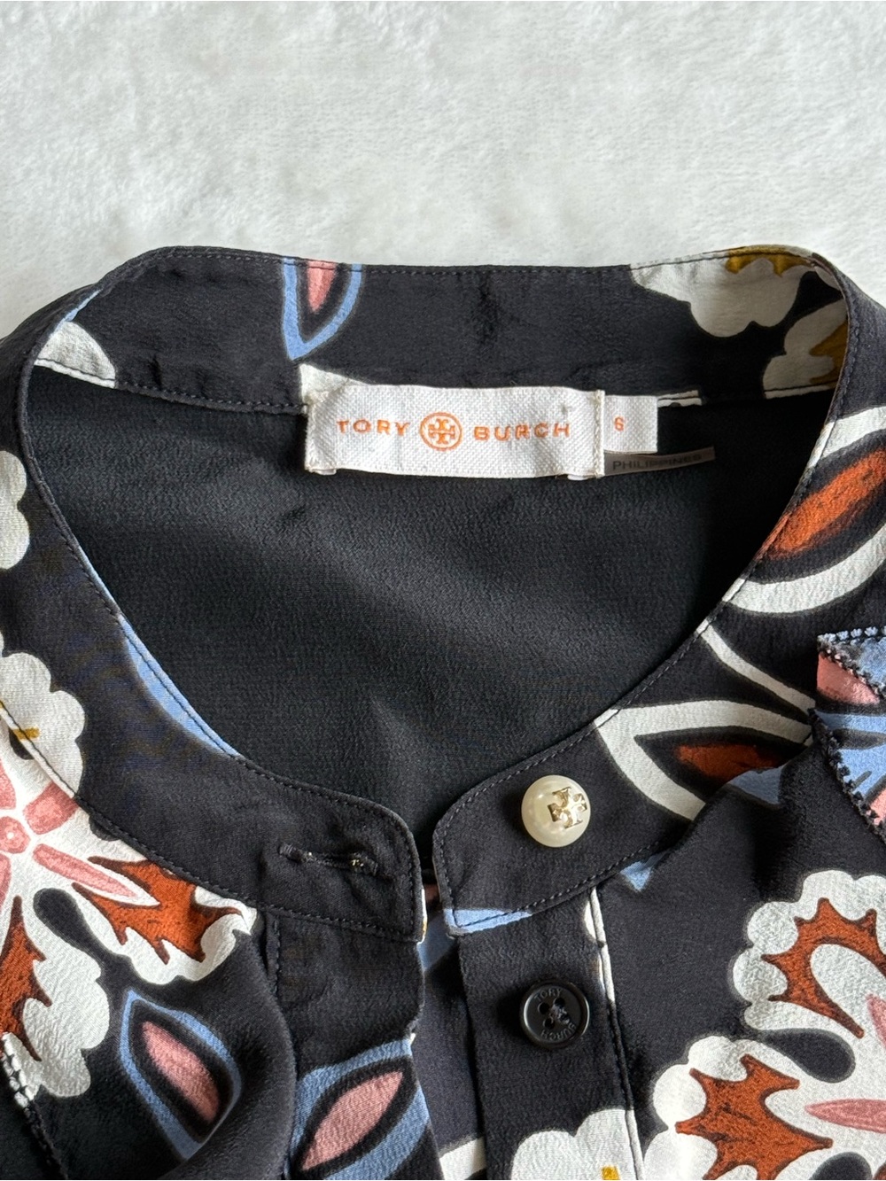 Tory Burch Jane Floral Silk Long Sleeve Dress - Picture 12 of 16